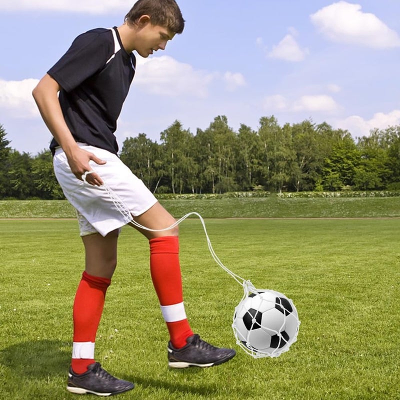 Ranjaner 3Pcs Soccer Kick Trainer, Football Kick Throw Solo Practice Training Aid, Adjustable Locked Net Soccer Ball Bungee Elastic Trainer Net Soccer Juggling Trainer Fits Ball Size 3 4 5 - Image 3